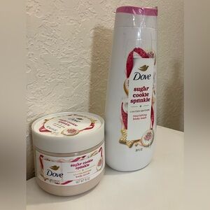 Dove Ltd Ed Sugar Cookie Sprinkle Body Wash and Scrub Set